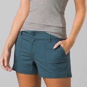 Prana Elle Teal Blue 5” Organic Cotton Shorts Size 0